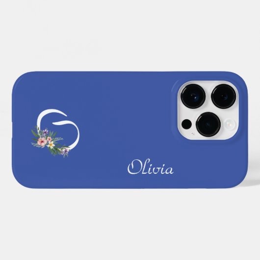 Floral Monogram Letter O Retirement Gift Case-Mate iPhoneケース (裏面 (横))