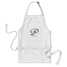 Floral Monogram letter P Retirement Apron スタンダードエプロン
