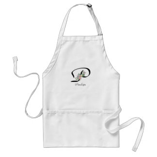Floral Monogram letter P Retirement Apron スタンダードエプロン