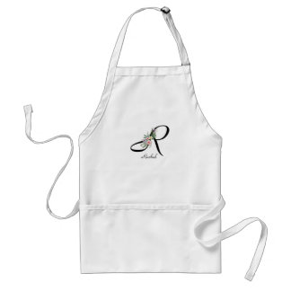 Floral Monogram letter R Retirement Apron スタンダードエプロン