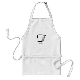 Floral Monogram letter T Retirement Apron スタンダードエプロン