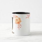 Floral Monogram Mug – Elegant Letter J Coffee Cup マグカップ (中央)
