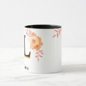 Floral Monogram Mug – Elegant Letter L Coffee Cup マグカップ (中央)