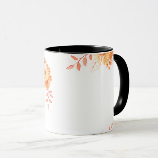 Floral Monogram Mug – Elegant Letter L Coffee Cup マグカップ (正面右)