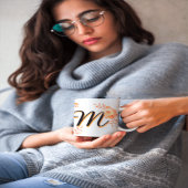 Floral Monogram Mug –Elegant Letter M-writ u name マグカップ