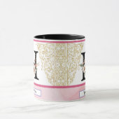 Floral Monogram Mug – Letter H Personalized Gift マグカップ (中央)