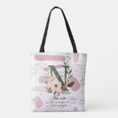 Floral Monogram N – Radiant Botanical Letter N トートバッグ (裏面)
