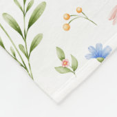 Floral Monogram Name Fleece Blanket For Girls フリースブランケット (角)