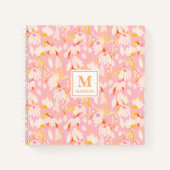Floral Monogram Notebook Journal ノートブック (正面)