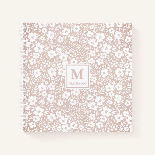 Floral Monogram Notebook Journal ノートブック (正面)