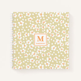 Floral Monogram Notebook Journal ノートブック