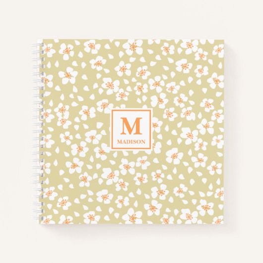 Floral Monogram Notebook Journal ノートブック (正面)