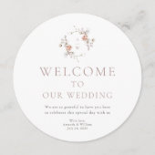 Floral Monogram Round Wedding Menu メニュー (正面)
