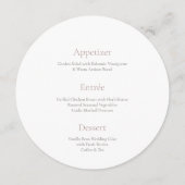 Floral Monogram Round Wedding Menu Card メニュー (裏面)