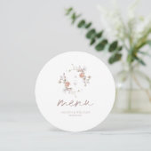 Floral Monogram Round Wedding Menu Card メニュー (スタンド正面)