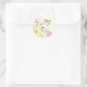 Floral Monogram Sticker ラウンドシール (バッグ)