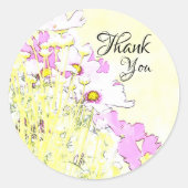 Floral Monogram Sticker ラウンドシール (正面)