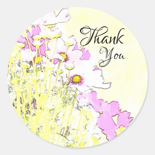 Floral Monogram Sticker ラウンドシール (正面)