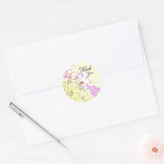 Floral Monogram Sticker ラウンドシール (封筒)