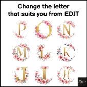 Floral Monogram Striped Backpack Turquoise Name プリントバックパック