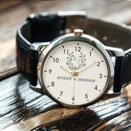 Floral Monogram Wedding Gift for Newlyweds  腕時計