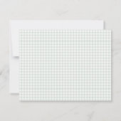 Floral Monogram with Green Gingham Note Card ノートカード (裏面)
