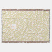 Floral Monogrammed Blanket Custom name スローブランケット (正面)