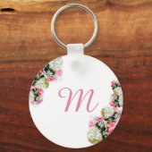 Floral Monogrammed Blessed Mother キーホルダー (裏面)