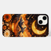 Floral Moon Pattern Phone Case – Cute and Aestheti Case-Mate iPhoneケース (裏面 (横))