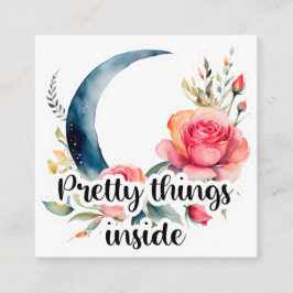 Floral Moon Pretty Things Inside Small Business エンクロージャーカード
