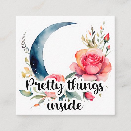 Floral Moon Pretty Things Inside Small Business エンクロージャーカード (正面)