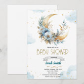 Floral moon shower invitation 招待状 (正面/裏面)