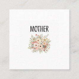 Floral 'MOTHER' business card スクエア名刺
