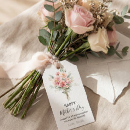 Floral Mother’s Day Gift Tag, Pink Rose Bouquet ギフトタグ