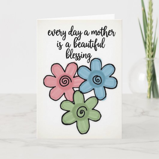 Floral Mothers Day Blessing Card カード (正面)