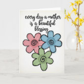 Floral Mothers Day Blessing Card カード (黄色い花)