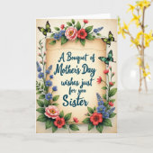 Floral Mothers Day Card For Sister カード (黄色い花)