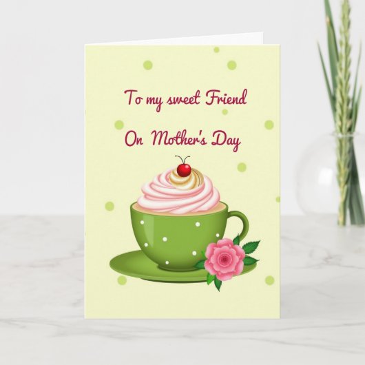 Floral Mothers Day Dessert Card カード (正面)