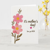 Floral Mothers Day Message Card カード (黄色い花)