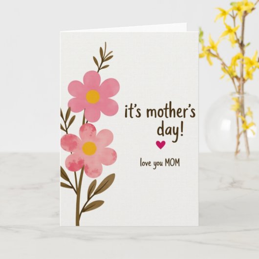 Floral Mothers Day Message Card カード (黄色い花)