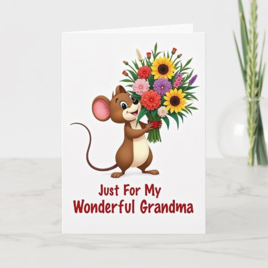 Floral Mothers Day Mouse Card カード (正面)