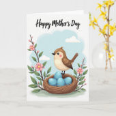Floral Mothers Day Nestling Card カード (黄色い花)