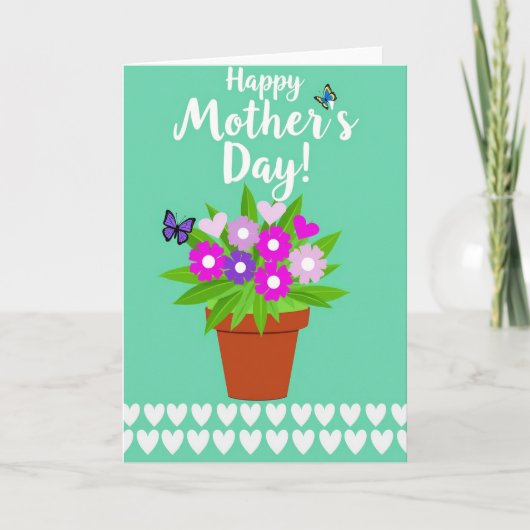 Floral Mothers Day Terracotta Card カード (正面)