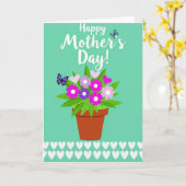 Floral Mothers Day Terracotta Card カード (黄色い花)