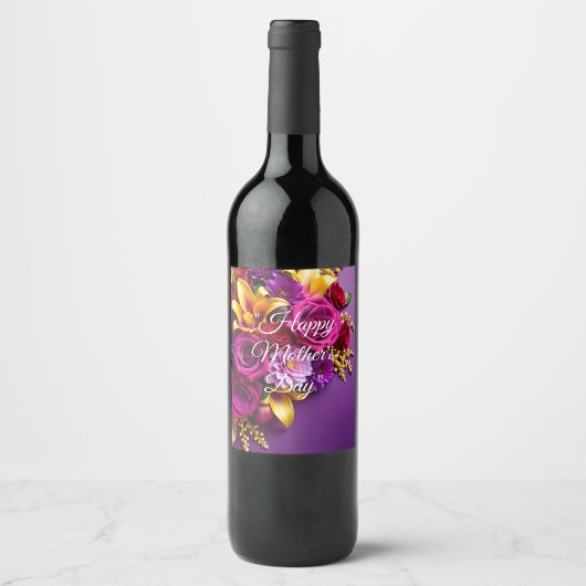 Floral Mother's Day Wine Label  ワインラベル