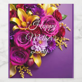 Floral Mother's Day Wine Label  ワインラベル
