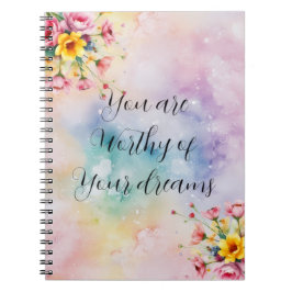 Floral Motivational Notebook | Aesthetic Pastal ノートブック