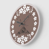 Floral Mountain Wall Clock | Elegant Minimal Home  ラージ壁時計 (傾斜)