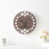 Floral Mountain Wall Clock | Elegant Minimal Home  ラージ壁時計 (ホーム)