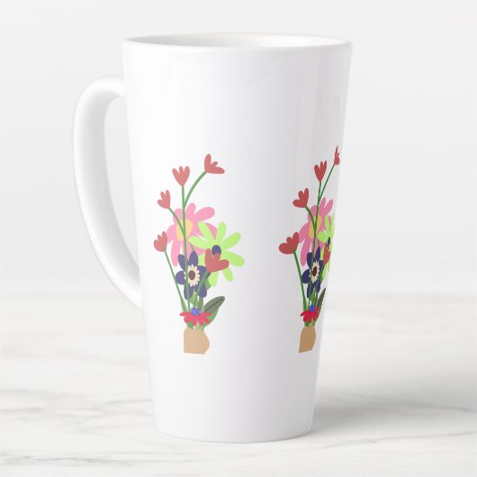 floral mug  カフェラテマグ (左アングル)